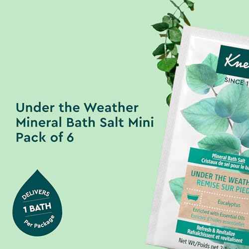 Kneipp Under The Weather Eucalyptus Mineral Bath Salt Mini - 2.12 oz, Pack of 6 - Promotes Respiratory Wellness & Relaxation - 17.6 oz - Up to 6 Baths