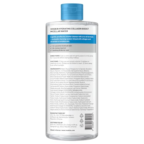 IVOSKIN Hydrating Collagen Micellar Water Makeup Remover 16.9oz