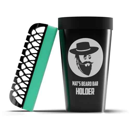 Mat's Beard Bar¢ç & Holder Pro (V2.0) - FLEXIBLE - Clean Up Beard Trimmings from Sinks and Countertops After Shaving - Best Gifts For Men