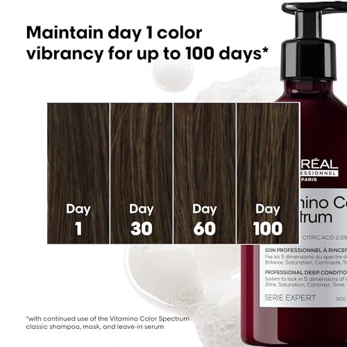 L'Or?al Professionnel Paris Vitamino Color Spectrum Deep Conditioner - Maintains Day 1 Vibrancy, Ultra High Glass Shine, Rich Vibrant Colors, Strengthens & Smoothens Hair, Color Toning