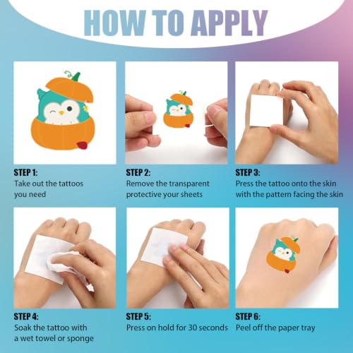 20 Sheets Cute Animals Temporary Tattoos for Kids
