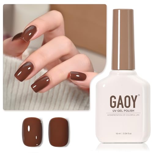 GAOY Amber Brown Gel Nail Polish 16ml UV Soak Off for DIY Manicure