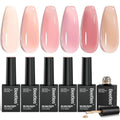 Beetles Nude Gel Nail Polish Set - 6 Colors Jelly Sheer