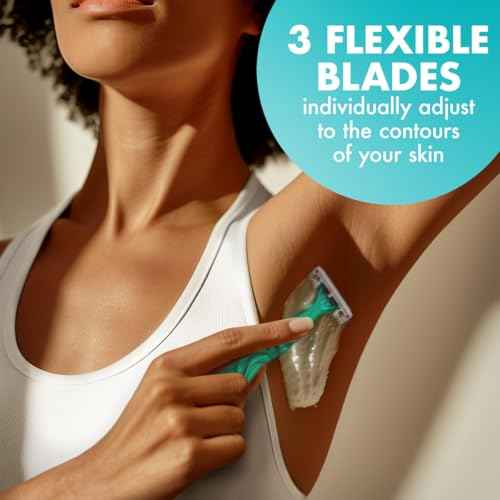 BIC Soleil 3 Simply Women's Disposable 3 Blade Razors, Moisture Strip and Floral Handles, 5-Pack