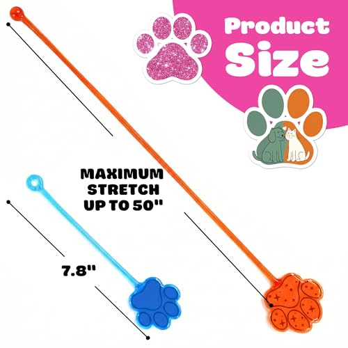 48PCS Paw Party Favors - 24PCS Temporary Tattoos & 24PCS Stick Hands - Perfect Birthday Party Supplies, Goodie Bag Stuffers, Treasure Box Toys, Classroom Prizes, and Student Gifts