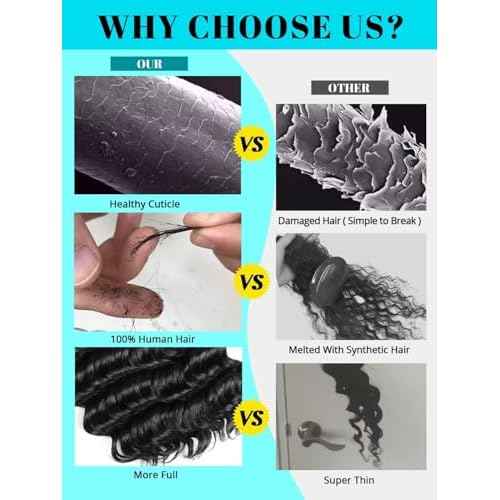 12A Human Braiding Hair for Boho Braids 5 Bundles 16 Inch 160g Deep Wave Braiding Hair for Bohemian Knotless Braids 100% Unprocessed Brazilian Virgin Bulk Hair Extensions No Weft Natural Color