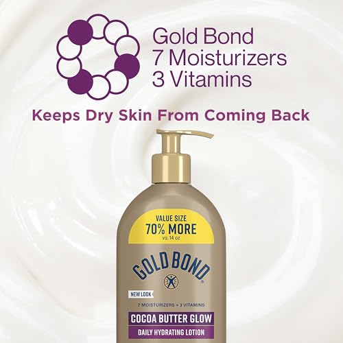 GOLD BOND Radiance Renewal Hydrating Lotion for Visibly Dry, Flaky & Ashy Skin, Exfoliates, Hydrates & Moisturizes, Value Size, 24 oz.