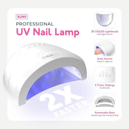 SUNUV Gel Nail Polish Kit with UV Light - 23 Pcs DIY Manicure Set