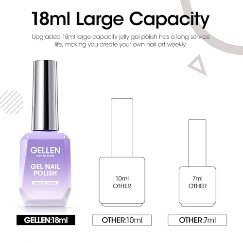 Gellen Gel Nail Polish, 18ML Light Green Gel Polish Soak Off UV LED Nail Polish Gel Nail Art Manicure Salon DIY at Home Gifts for Women