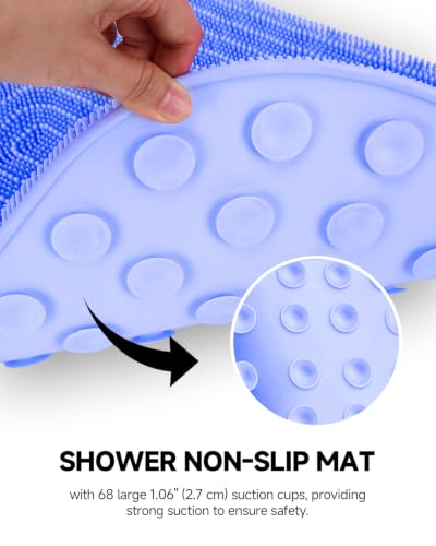 VIWU Extra Large Silicone Shower Foot Scrubber Mat & Massager (21.3" x 14")