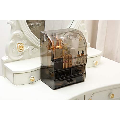 MOOCHI Professional Large Cosmetic Makeup Organizer Dust Water Proof Cosmetics Storage Display Case with Drawers