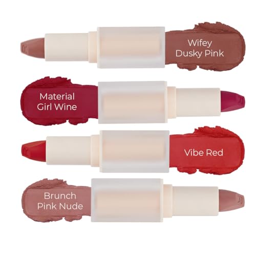 Revolution, Lip Allure Soft Satin Lipstick, Highly Pigmented & Smudge Proof, Long Lasting Creamy Satin Finish, Contains Vitamin E, Vibe Red, 0.11 oz (Pack of 2)