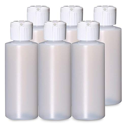 4 Oz Plastic Squeeze Bottles with Flip Top Spout (Pack of 6)
