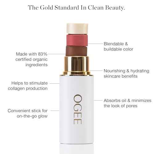 Ogee Sculpted Face Stick (COPPER - RADIANT COCOA) Certified Organic Bronzer Stick & Contour Makeup - Multi-Use Bronzer Stick for Face
