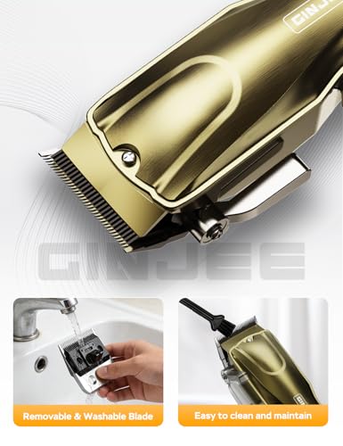 GinJee Cordless Hair Clipper for Men - 7000RPM, 5Hr Battery
