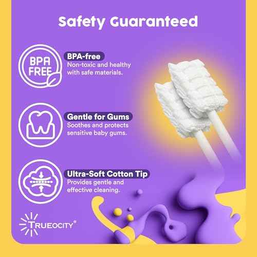 Trueocity Baby Tongue Cleaner Newborn ? Soft Oral Cleaner for Infants, Gum & Mouth Cleaning for 0-3 Month Babies, Easy to Use and Safe for Daily Hygiene ? Best Value Pack of 55 Units