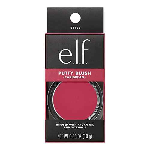 e.l.f. Putty Blush, Creamy & High-Pigment Formula For A Natural Glow, Delivers A Semi-Matte & Powder Finish, Vegan & Cruelty-Free, Caribbean