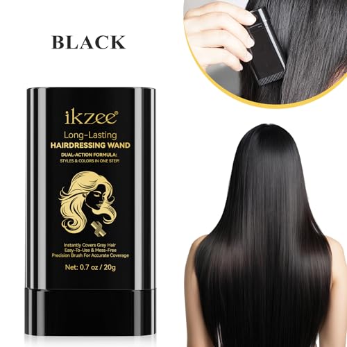 Instant Gray Hair Coverage Stick - Waterproof Hair Dye Comb (Black)