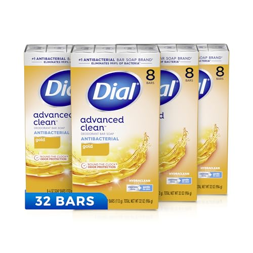 Dial Antibacterial Bar Soap 32 Pack, Gold, 4 oz & Liquid Hand Soap 4 Pack, Gold, 11 fl oz