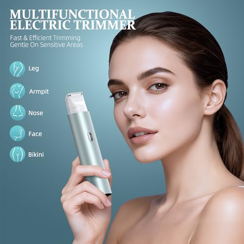 NIPOO Waterproof Bikini Trimmer for Women - Dual Head Electric Razor