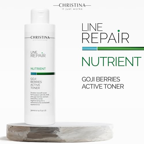Christina Line Repair Nutrient Goji Berries Glycolic Acid Toner for Face | Regeneration, Skin Alignment Facial Toner | Suitable for Acne, Black Spots 300ml