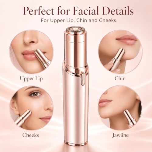 Shuangtong Champagne Facial Hair Remover for Women Painless USB Rechargeable Lipstick Size