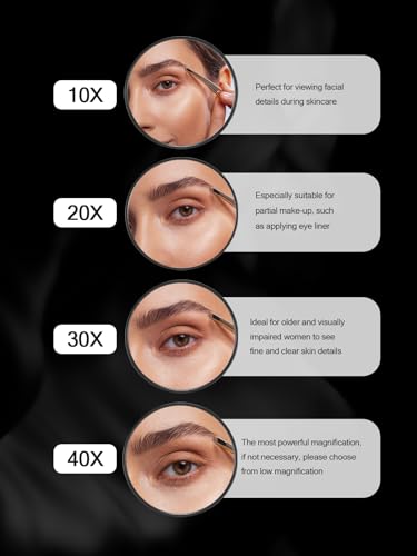 10X Magnifying Makeup Mirror with Suction Cups & Tweezers Set - 3.5"