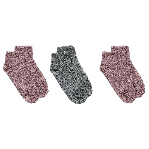 Dr. Scholl's Soothing Spa Socks – Lavender & Vitamin E, 3 Pairs (4-10 US) Black/Gray and Burgundy/Peach, with Gripper Bottoms