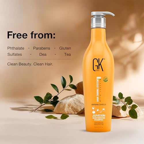 GK HAIR Shield Shampoo 22 Fl Oz ? Color Safe, UV Protection, Aloe Vera & Argan Oil, Sulfate and Paraben Free, Repairs Damage, Boosts Shine, Hydrating, Vegan Hair Care