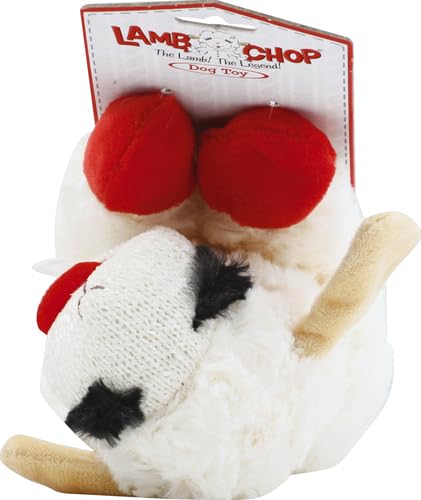 Multipet Plush Dog Toy, Lambchop, 10", White/Tan, Small