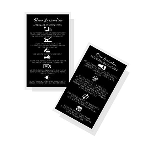 Brow Lamination Aftercare Cards 50 Pack 2x3.5" Business Size
