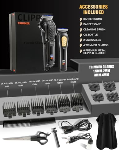 Haokry Cordless Hair Clippers & Beard Trimmer Set for Men