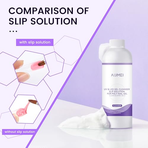 Poly Gel Slip Solution Kit 120ml (4oz) with Dual Brush & Glass Cup