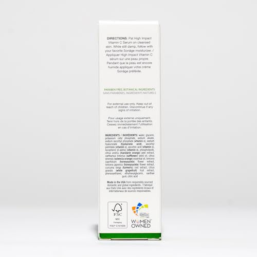 Sonage High Impact Vitamin C Serum:With Hyaluronic Acid | Hydrates & Fades Appearance Of Dark Spots