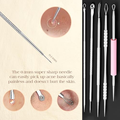 22-Piece Blackhead Remover Kit - Stainless Steel Pimple Extractor Tools