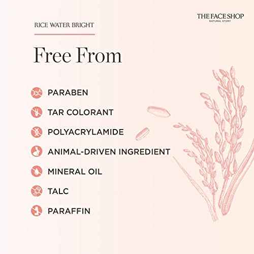 The Face Shop Oil-Free Liquid Eye Makeup Remover, Natural Rice Water Lipstick, Waterproof Mascara & Eyeliner Removal - 120 mL / 4 Oz, K-Beauty