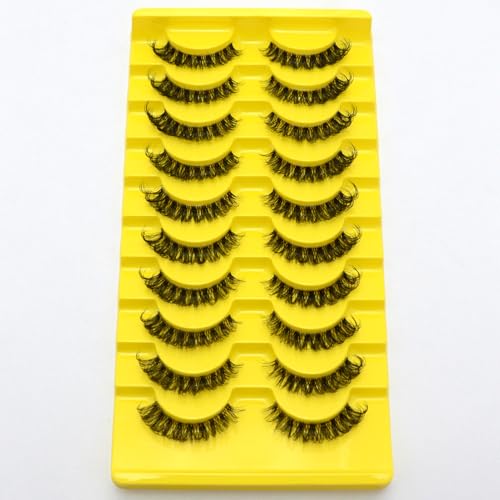 Cat Eye Russian Strip Lashes - 10 Pairs Faux Mink Fluffy