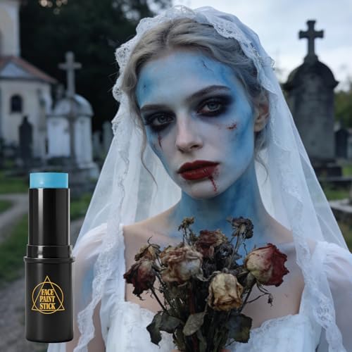Light Blue Face Paint Stick - Waterproof Sports & Cosplay Makeup
