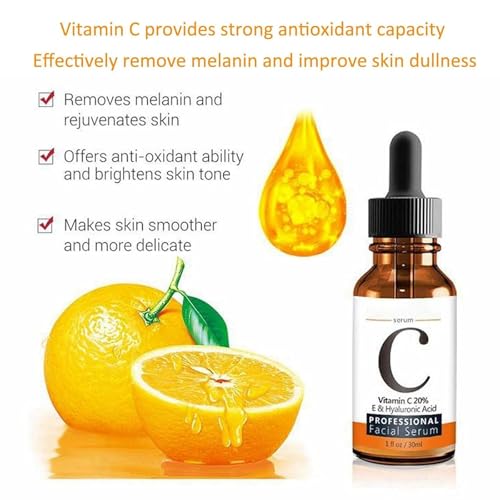 Vitamin C Face Serum, Vitamin C Serum For Face, 100% Pure Vitamin C Serum For Facial Moisturizing, Firming Skin, And Even Skin Tone - 30 ml