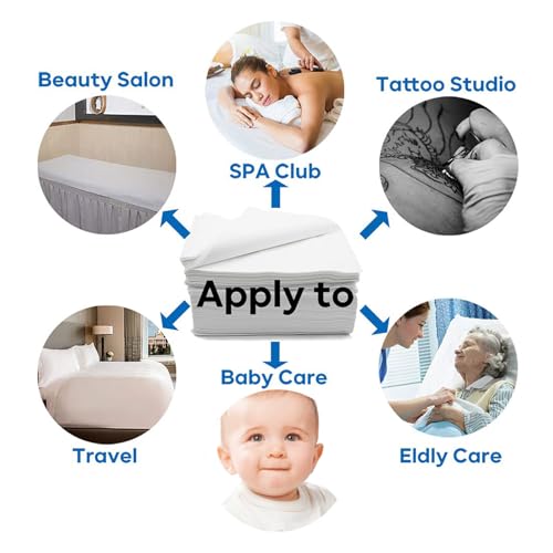 Disposable Bed Sheets 31x78" Non-Woven Spa Massage Table Cover 20Pcs
