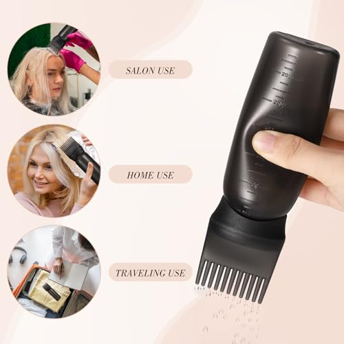 Hair Dye Applicator Bottles 6oz Comb Tip - 2 Pack
