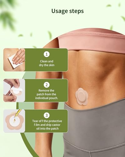 Castor Oil Patches 48-Pack - Organic Cotton, Leak-Proof
