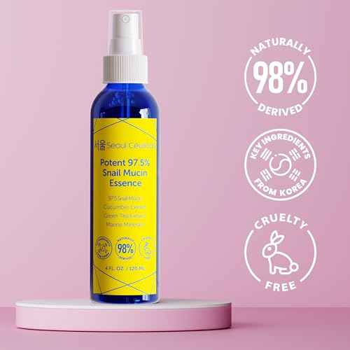 SeoulCeuticals Korean Face Mist 97.5% Snail Mucin Essence - K Beauty Skincare Facial Spray - Cucumber Extract + Marine Minerals + Green Tea + Aloe 4oz