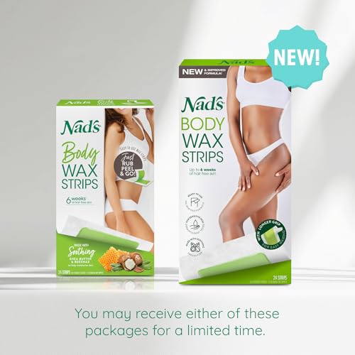 Nad's Body Wax Strips for Hair Removal - 24 Count at Home Hair Removal Kit