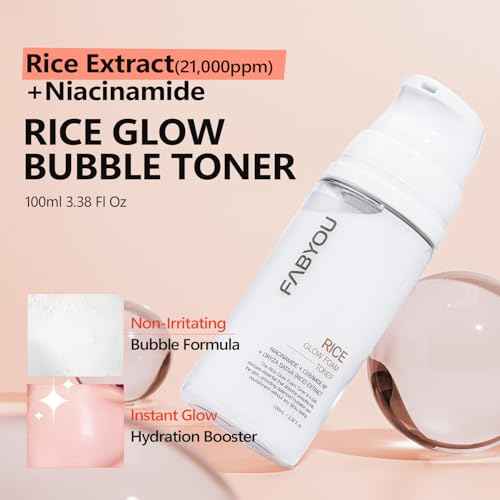 Rice Glow Bubble Toner 3.38 fl oz - Hydrating Milky Toner for Sensitive and Dry Skin, with Niacinamide and Rice Extract to Support Radiant Skin, Easy-to-Carry Size for Daily Korean Skincare Routine