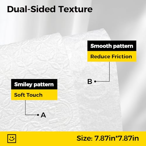Face Towels, Disposable Clean Towels, Extra Thick, Hypoallergenic for Sensitive Skin, Unscented Lint-Free, Dry Wipes for Cleansing & Makeup, Dual-Textured AB Sides, 50 Counts (1 Pack)