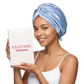 Adjustable Silk Satin Bonnet for Sleeping - Aqua Sky Blue