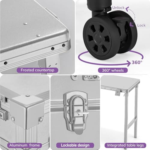 Professional Rolling Nail Cart with Bluetooth Speaker & Lockable Drawers