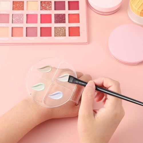 2 Pcs Handheld Acrylic Makeup Palette, Foundation Mixing Palette Nail Art Manicure Tray Clear Cosmetic Mixing Tray Apply for Foundation Eye Shadow Lipsticks Blending