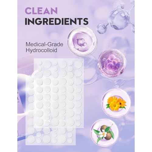 Pimple Patches for Face?Hydrocolloid Acne Patches, 5 Sizes (8/10/12/14/16 mm), 108 ct.?Tea Tree, Salicylic Acid & Centella?Invisible Waterproof Spot Dots, Absorb Fluid & Shrinking Zits and Whiteheads